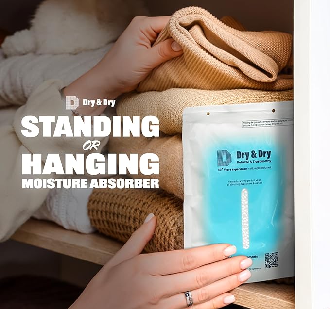 Dry & Dry 100 Packs Hybrid Moisture Absorbers & Musty Odor Eliminator Dehumidifier to Control Excess Moisture for Basements, Closets, Bathrooms, Laundry Rooms. Moisture Absorbers - Image 2