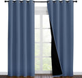 NICETOWN 100% Blackout Curtains 86 inches Long, Pair of Energy Smart & Noise Blocking Out Drapes for Baby Room Window, Thermal Insulated Guest Room Lined Window Dressing (Stone Blue, 55 inches Wide) by NICETOWN