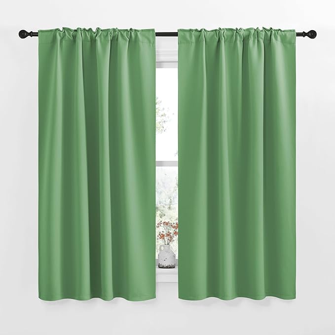 NICETOWN RV Curtains for Camper Windows - (Forest Green Color) 34x54 Inch, 2 Panels Set, Thermal Insulated Room Darkening Blackout Drapes/Draperies with Rod Pocket & Back Tab for Half Window - Image 2