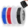 AMOLEN 3D Printer Filament, Flexible TPU Filament Bundle, 1.75mm TPU Filament Multicolor, Soft Filaments of High Elasticity, Supports High Speed, 200gX4 Spools(Black/White/Red/Blue) by AMOLEN