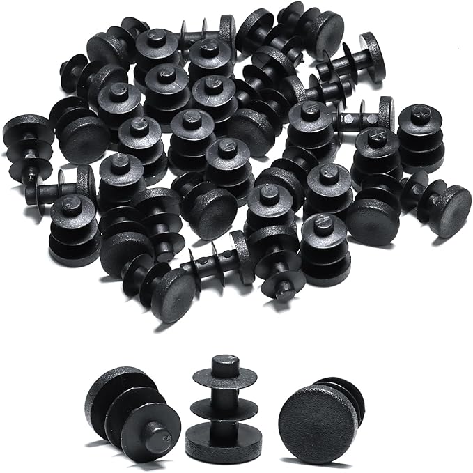 3/8" (10mm) Plastic Hole Plugs Black -Round Chair Leg Caps, Flush Mount Pipe Plugs, Tubing End Caps for Metal&Wood Legs Tube, Outdoor Furniture Feet caps & Table Plastic Plugs, 24 PCS by EASYEAH