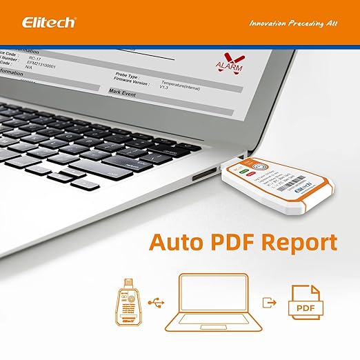 Elitech 100 Pack 120 Days USB Temperature Data Logger Single-Use Cold Chain Monitor (CCM) in-Transit Trip Disposable Temperature Recorder, Temperature Monitoring with PDF Report -22～158℉ RC-17 - Image 5