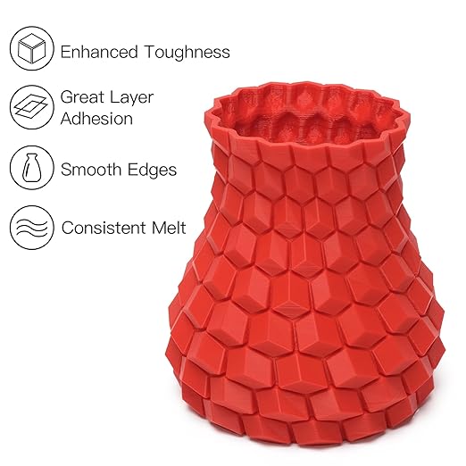 Inland V2 PLA PRO (PLA+) 3D Printer Filament Refill, 1.75mm Spooless Filament, Dimensional Accuracy +/- 0.03mm, 1KG (2.2lbs) Red Refill for Inland Reusable Spools, Bambu Lab Compatible - Image 2