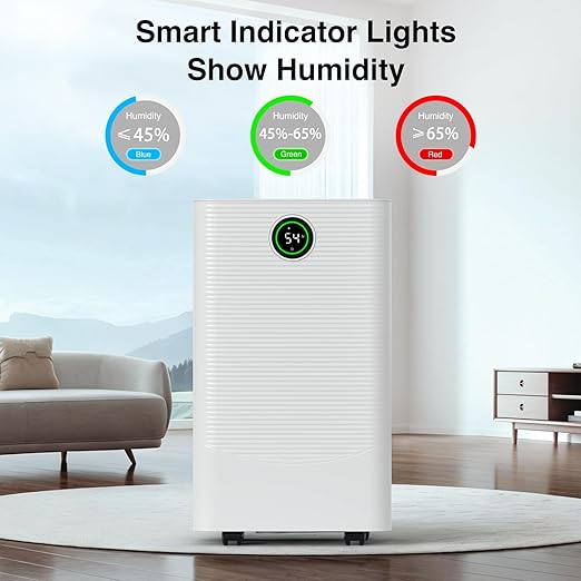 ZAFRO Dehumidifier for Home & Basement with Drain Hose, Energy Efficient 24 Pints Dehumidifier, Auto or Manual Drainage, Auto Defrost, 3 Modes, 24 Hours Timer - Image 3