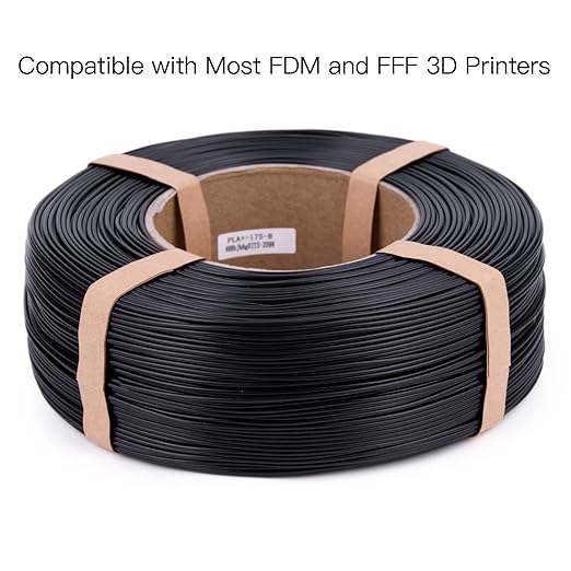 Inland V2 PLA PRO (PLA+) 3D Printer Filament Refill, 1.75mm Spooless Filament, Dimensional Accuracy +/- 0.03mm, 1KG (2.2lbs) Black Refill for Inland Reusable Spools, Bambu Lab Compatible - Image 4