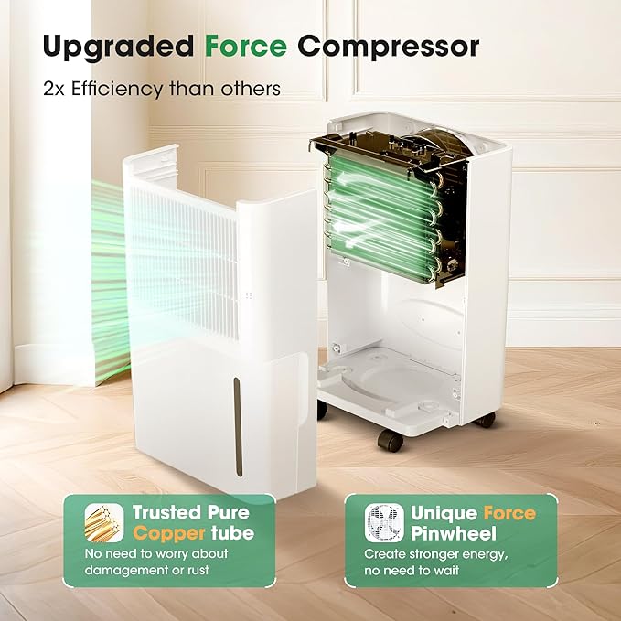 2,500 Sq.Ft Dehumidifier with Drain Hose, 30 Pints Dehumidifiers for Basement Bedroom Bathroom Large Room Home – Smart Humidity Control, 3 Modes, Dry Clothes, 24H-Timer, Auto Defrost - Image 2