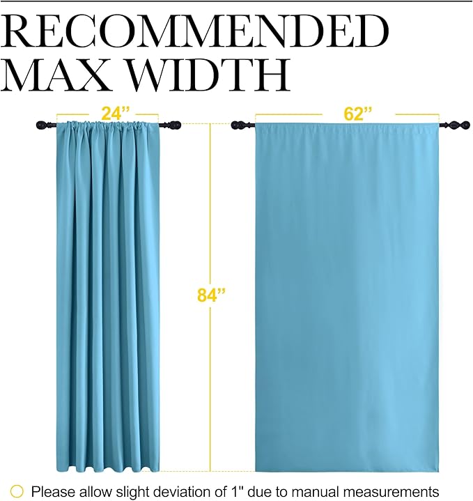 NICETOWN 2 Panels Blackout Curtains, Rod Pocket Thermal Insulated Drapes 84 inches Long, Easy-Care Modern Home Decoration Sunshades for Guest Room, Living Room, Office, 62 x 84 Inch, Teal Blue - Image 6