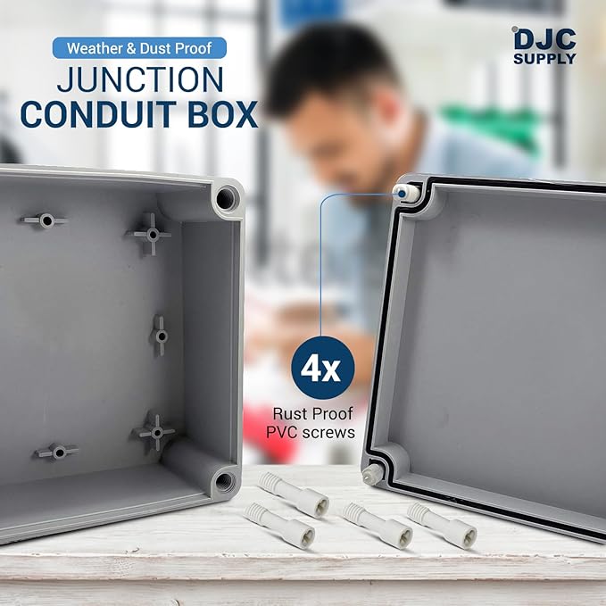 Co. 10" x 8" x4" Weather & Dust Proof PS Plastic Junction Conduit Box 4 Pack - Image 4