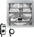 KEN BROWN 24 Inch Shutter Exhaust Fan with Controller Power Cord, Gable Vent Fan, Wall Mount Ventilation, High Speed 4200 CFM, Automatic Aluminum Blades, for Garages, Shop, Greenhouse, Attic by KENBROWN