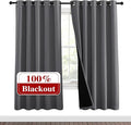 NICETOWN Grey Full Shade Curtain Panels, Pair of Energy Smart & Noise Blocking Out Blackout Drapes for Dining Room Window, Thermal Insulated Guest Room Lined Window Dressing(Gray, 62 x 72 inch) by NICETOWN