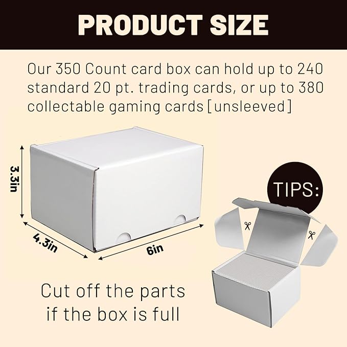 NUMINA 4 Pack 350 Small Card Storage Box, Heavy Duty Cardboard Game Card Organizer with Dividers for TCG, MTG, Sports & Trading Cards, Shipping Boxes for Collectors & Sellers - Image 3