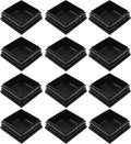 12 Pack 2" Square Plastic Plugs, Black Tubing End Caps Plugs Insert for Square Tube and Furniture Legs by Bonsicoky