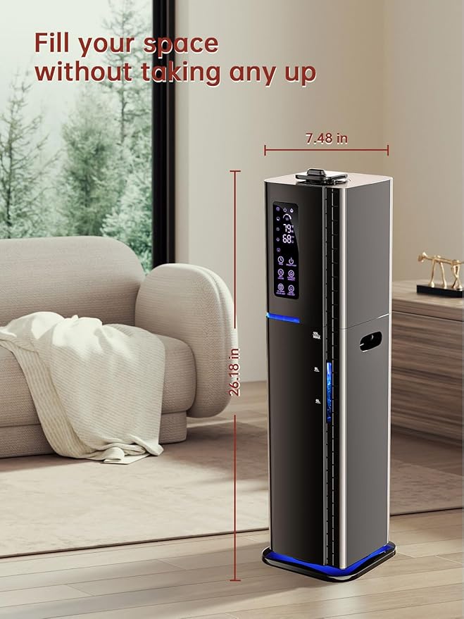 2.64Gal Humidifiers for Bedroom Large Room, Warm and Cool Mist up to 500ft², Top Fill Diffuser Ambient Light, 3 Mist Modes, 24H Timer, 35dB Quiet Humidifier for Home Office Plants - Image 7
