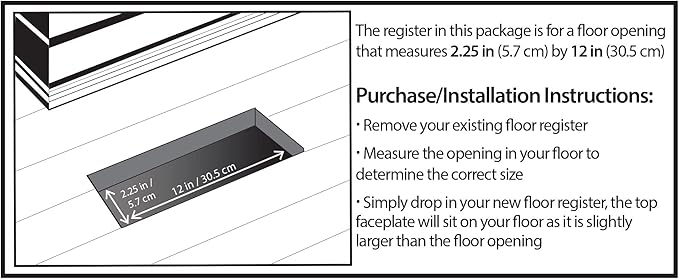 Decor Grates PL212-BLK 10 2-Inch by 12-Inch Plastic Floor Register, Black - Image 2