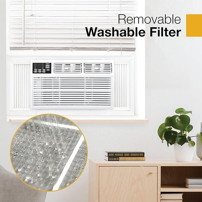 Whirlpool 18,000 BTU Window Air Conditioner with Dehumidifier, 230V, Window AC for Large Rooms up to 1000 Sq. Ft., Bedroom, Living Room, Apartment, with Remote, 3 Speeds, and 24H Timer, White - Image 10