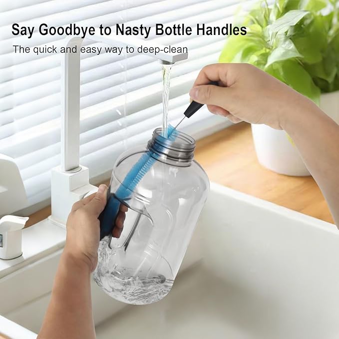 4 Pack Bottle Cleaner Brush Set 15/13/5 Inch Stainless Steel Water Bottle Cleaning Brushes Long Handle Scrubbing Brush for Mugs Flasks Tumblers Beer Wine Decanter Glass Jugs Lids Straw - Image 5