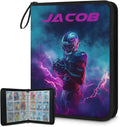 Personalized 9 Pockets Football Card Binder, Custom Rugby Collector Album Sports Cards Binder with 50 Sleeves for TCG, MTG by Joyousleap