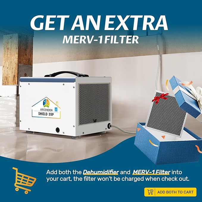 ARGENDON Crawlspace Dehumidifier with Pump, 70 Pint Commercial Dehumidifier for Basement with Drain Hose, Auto Defrost, Memory Starting, Compact, GLGR, Up to 1000 Sq Ft, 5 Years Limited Warranty - Image 2