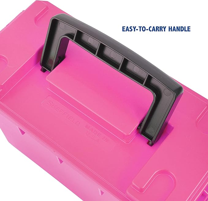 Sheffield 12631 Ammo Storage Box, Stackable .30 Cal Field Boxes, Water and Dust Resistant, Lockable Storage Box with Handle, Secures Hunting Gear, Supplies, and Bullets, Made in USA, Pink, 1-Pack - Image 7