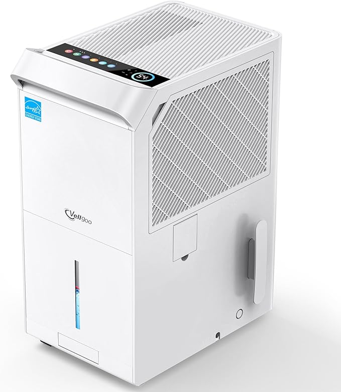 5,000 Sq.Ft Most Efficient Energy Star 2024 Dehumidifier,Vellgoo Max 120 Pint/D Compressor Dehumidifier for Basement with Drain Hose, Smart Humidity Control for Home, Large Rooms by Vellgoo