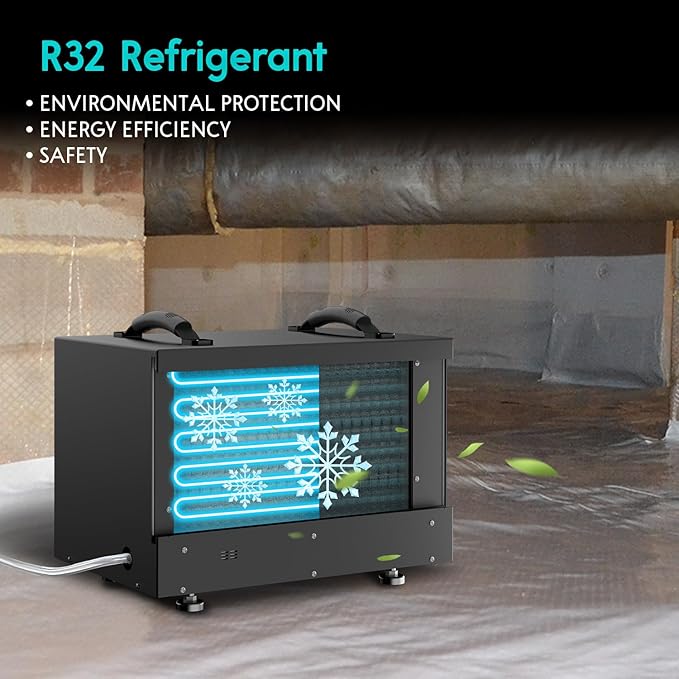 Viking BD-65 Commercial Dehumidifier, R32 Refrigerant, 65 PPD @ AHAM with Pump, 1300 Sq Ft for Basement, Warehouse, Crawl Space, Construction, Water Damage Restoration, Garage, Optional Remote Control - Image 3