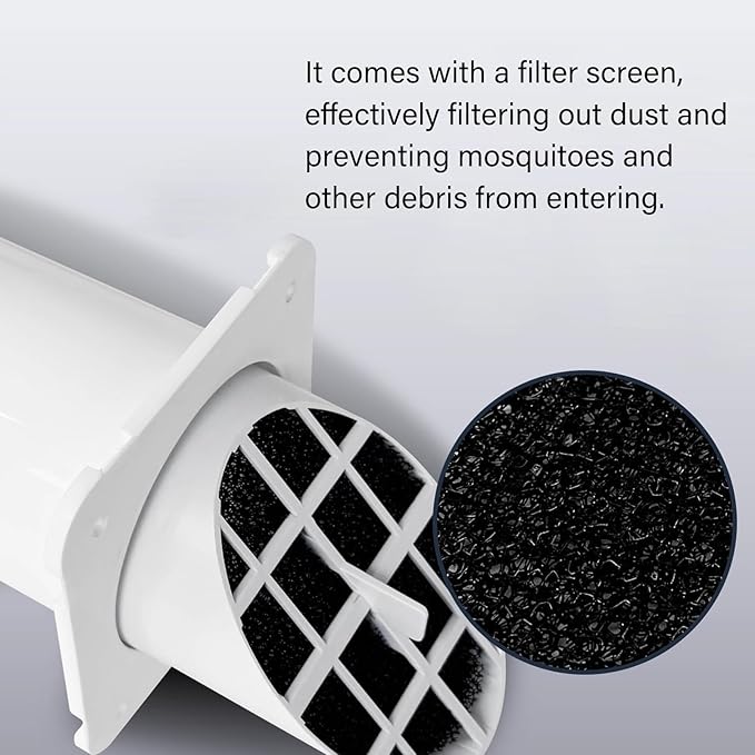 Wall Through Ventilation Device with Soundless Operate Energy Efficient Design Removable Filter Meshing for Household Wall Mounted Filter Ventilation Vent - Image 4