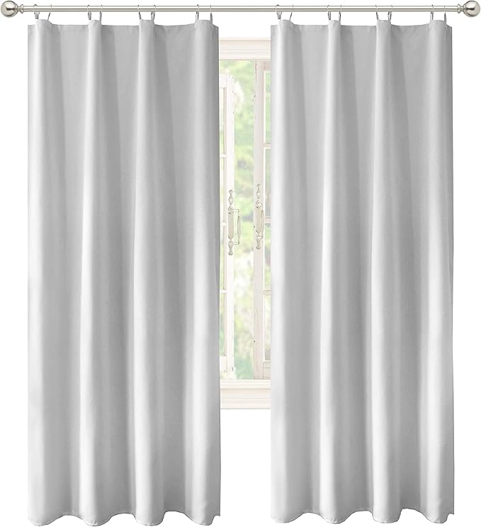 DriftAway Thermal Insulated 100 Percent Darkening Blackout Curtain Liner 2 Panels Each Liner Size 50 Inch by 92 Inch Rings Included Off White Panel - Image 9