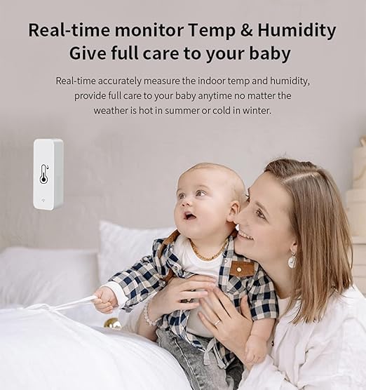 WiFi Humidity Temperature Monitor: Smart Hygrometer Thermometer for Remote Monitor and Alert, High Precision Indoor Thermometer with TUYA App, No Hub Required, Compatible with Alexa (4-Pack) - Image 5
