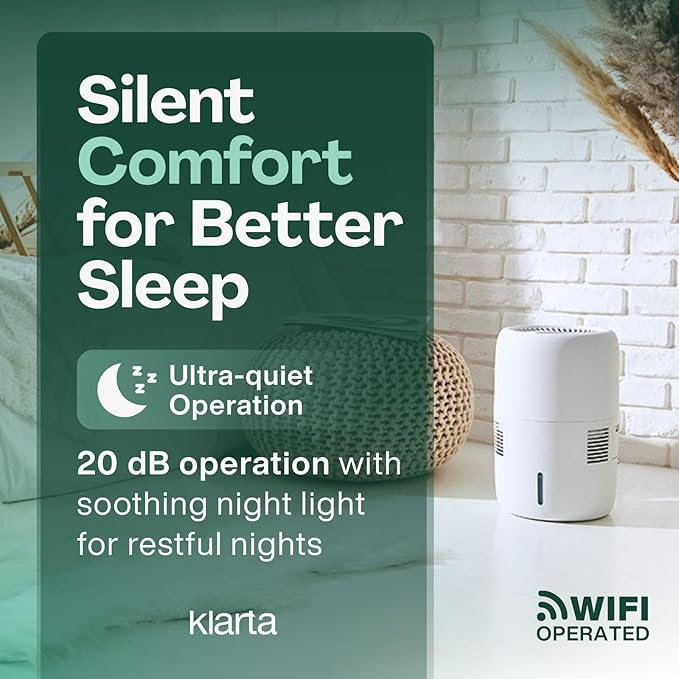 Smart Evaporative Humidifier with App Control & 3L Tank – Mist-Free, No White Dust – Quiet Operation for Better Sleep – Klarta Humea White - Image 5