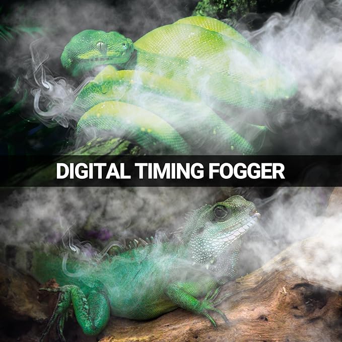 REPTI ZOO 4L Reptile Fogger Mister, Reptile Humidifier with Integrated Water Tank Design for Reduced Leaking, Ultra Quiet Terrariums Digital Tank Timing Humidifier, Intermittent Humidification Fogger - Image 8