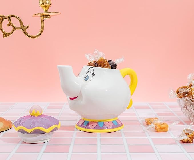 Silver Buffalo Disney Beauty and the Beast Mrs. Potts Teapot 3D Sculpted Ceramic Cookie Snack Candy Jar (Small) - Image 10