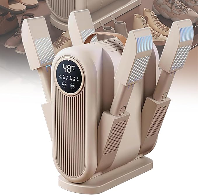 Glove Dryer & Boot Warmer, Electric Shoe Dryer with Digital Panel, 48°C Constant Temperature and 360° Heating, 60 Min/180 Min/360 Min Timing and Safe Material, for Boot, Shoes, Gloves, Hats by Unknown