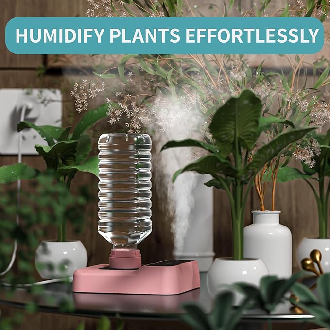 Travel Humidifier, Portable Small Humidifier for Plants, Bedroom, Office, Hotel or Car, 5000mAh Battery Operated Mini Cool Mist Humidifiers, Quiet 23dB, Auto-off, Night Light and BPA-Free, Pink - Image 3