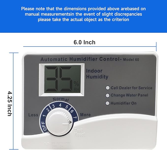 60 Humidifier Control Humidistat with Outdoor Temperature Sensor, Compatible with 400, 500, 600,700 Whole-House Humidifier, 24VAC - Image 4