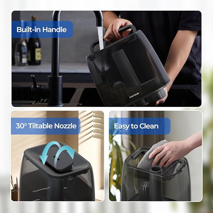 Top Fill Humidifiers for Bedroom, 4.0L Tank Cool Mist Humidifiers for Large Room, 40H Runtime, 28dB Quiet Ultrasonic Air Humidifier for Home, Plants with 9H Timer, Aroma Tray - Image 7