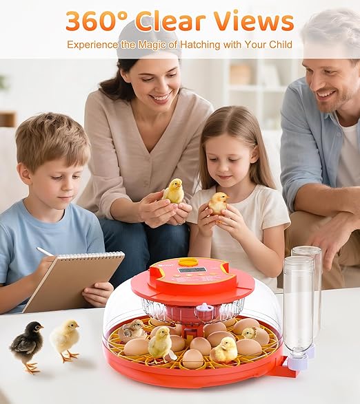 18 Egg Incubator with Automatic Egg Turning, Digital Temperature Humidity Control, Incubator for Hatching Eggs, 360° View Candler, Chicken, Quail, Duck, Goose, Turkey for Home & Farm - Image 6