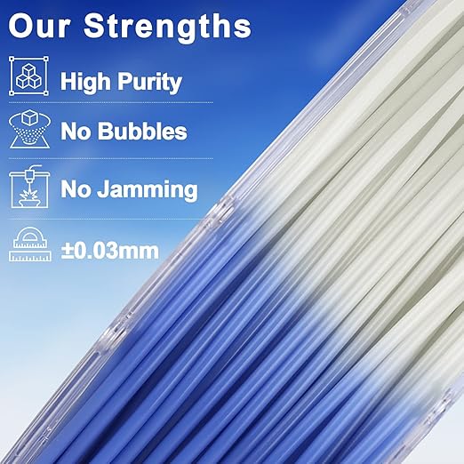 AMOLEN 3D Printer Filament Bundle, Temp Change PLA Filament 1.75mm Bundle,Color Change with Temperature Filament Sets, 3D Printing Filament +/- 0.02mm, Green/Blue/Red/Orange, 200g X 4 - Image 5