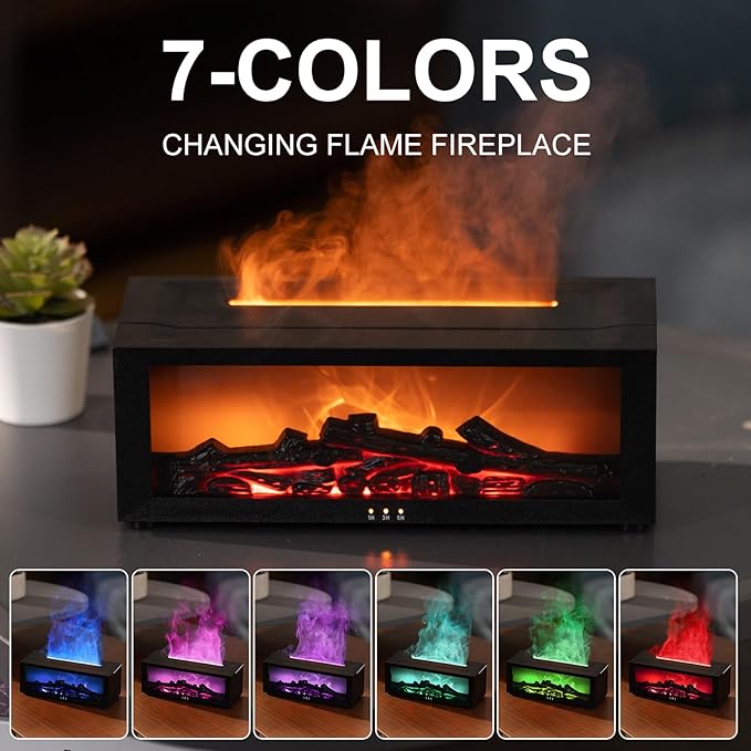 Fireplace Aroma Essential Oil Diffuser, 150ml Ultrasonic Humidifier, Scent Aroma Diffuser with Remote Control & Timer for Home, Bedroom, Office, Yoga - Image 6
