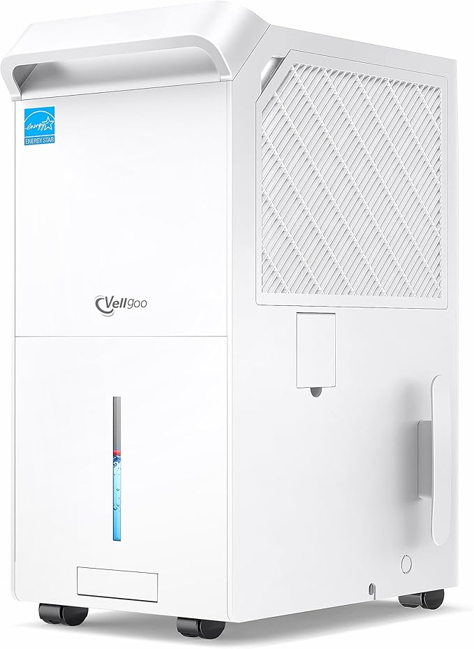 6,000 Sq.Ft Most Efficient Energy Star 2025 Dehumidifier,Vellgoo Max 140 Pint/D Smart Compressor Dehumidifier for Basement with Drain Hose, for Home,Large Rooms by Vellgoo