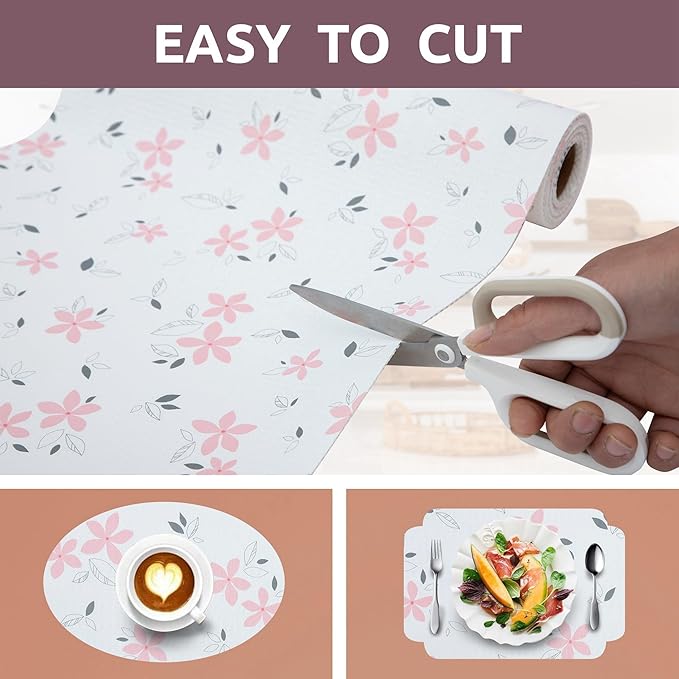 18" W x 96" L Floral Drawer and Shelf Liner for Cabinets, Non-Adhesive Strong Grip Non-Slip Flower Shelf Cabinet Kitchen Shelf Liners for Kitchen Cabinets - Image 6