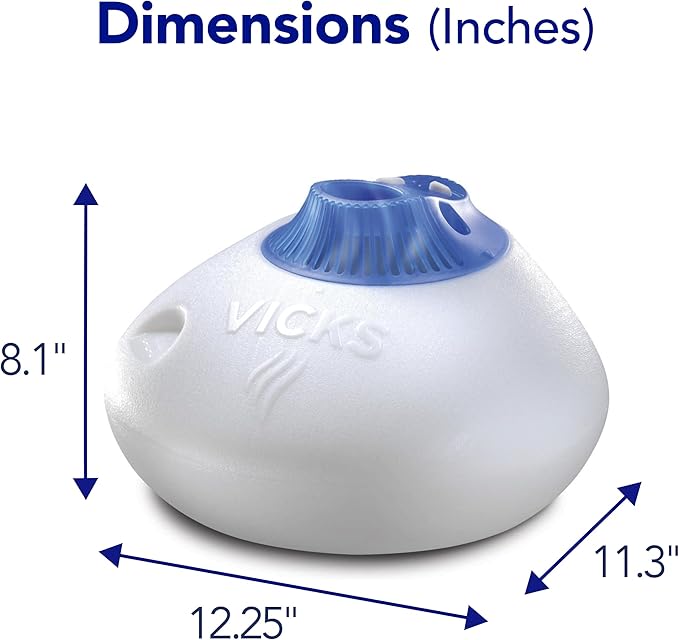 Vicks Warm Steam Vaporizer & Humidifier 1.5 Gallon Tank for Small and Medium Rooms, Night Light, Works with VapoPads and VapoSteam - Image 9