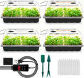 Seed Starter Tray with Grow Light, 192-Cell Seed Starter Kit, Seedling Starter Trays with Humidity Domes, Automatic Timer, Adjustable Light Indoor Gardening Plant Germination Trays by Ryscam
