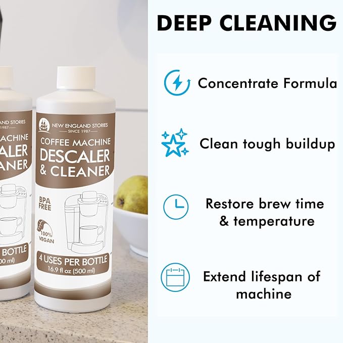 8 Uses Descaling Solution Compatible with Keurig, Nespresso, Breville, Delonghi, Jura, Ninja - 33.8oz Coffee Machine Descaler, Espresso Coffee Maker Cleaner, Coffee Pot Limescale Remover - Image 3
