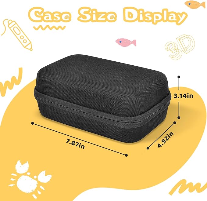 Case Compatible with 3Doodler Start+ Essentials for 3D Pen Set for Kids, Carrying Holder Fit for Printing Pens, Storage Organizer for Printing Filament Refill, Micro-USB Charger (3D-02-Black) - Image 2