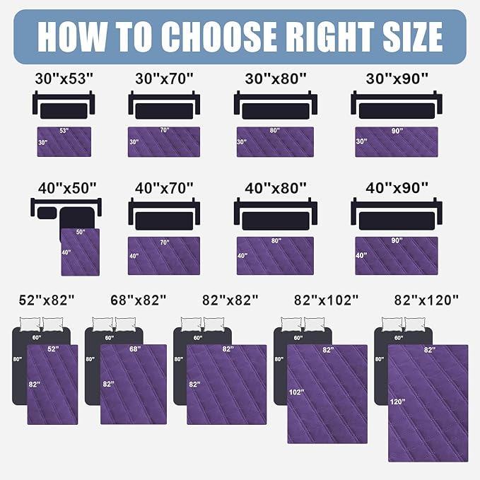 Smiry Waterproof Dog Bed Cover Pet Blanket, Soft Washable Dog Blanket for Furniture Bed Couch Sofa Reversible, Checkered (40"x50", Purple/Purple) - Image 6