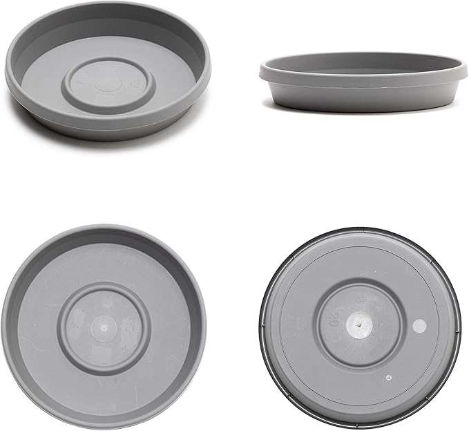 Bloem Terra Resin Saucer Tray: 4.75" Bottom Width - Charcoal Gray - Matte, Durable, Ribbed Bottom, Indoor and Outdoor, Fits 6" Terra Pots - Image 6
