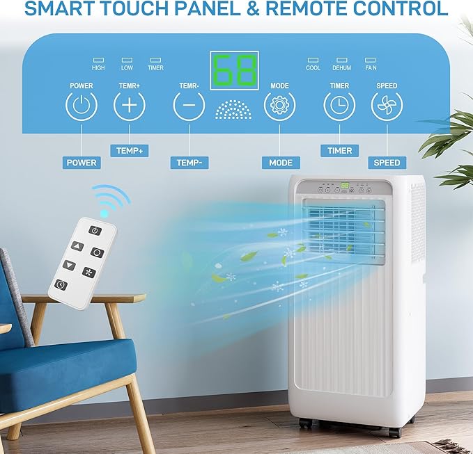 GarveeHome Portable Air Conditioner, 10,000 BTU Quiet AC for Bedroom, Ventless Design with Auto Evaporation, 3 in-1 Cooling/Dehumidifier/Fan, Portable Room Air Conditioner. - Image 4