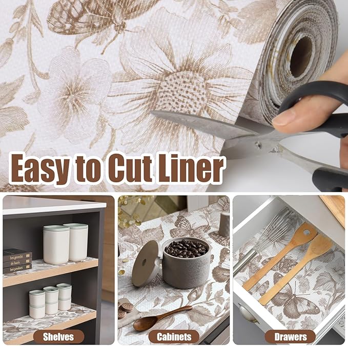 Drawer and Shelf Liner for Kitchen Cabinets,Non-Adhesive Cabinet Liner,Non Slip Waterproof Drawer Liner,Easy to Clean Strong Grip Kitchen Liner for Cupboard,Dresser,Shelves,(12In x 10FT) - Image 4