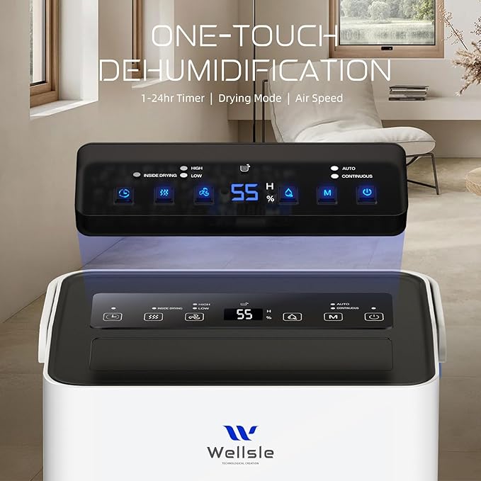 80 Pints 2025 Energy Star Dehumidifier for basement, Smart Humidity Adjustment with 1.32 Gal Water Tank and Drain Hose, Silent & Efficient for Home Bedroom Garage Large Room. - Image 5