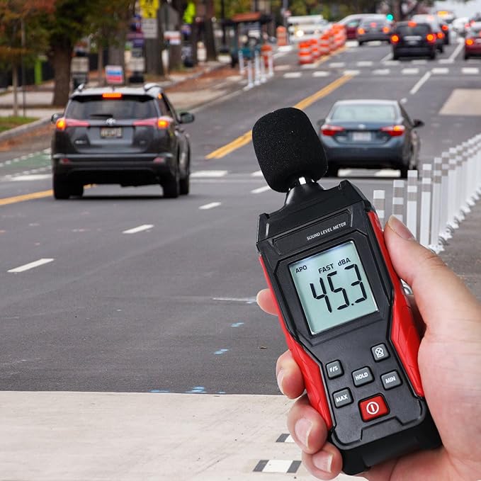Noise Decibel Meter Portable Sound Level Meter SPL Meter 30 to 130dBA Range Sound Meter Noise Decibel Reader with Backlight LCD Displays Decibel MAX MIN Data Hold Alarm for Home, Office, Factory - Image 2